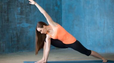 Extended Side Angle pose or Utthita Parsvakonasana:  A yoga asana to tone hips and thighs