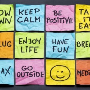 A collection of post-its with uplifting messages.