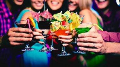 People cheering for at a New Year